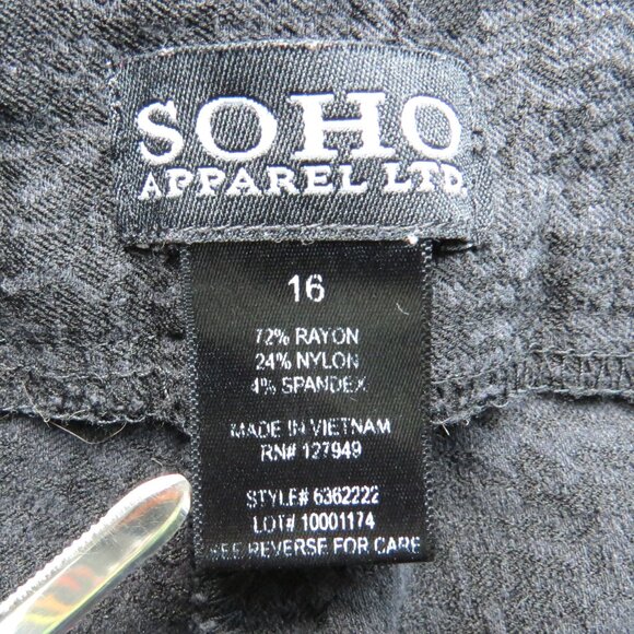SOHO Apparel Ltd. Black Textured Dress Pant Size 16 - Picture 11 of 11